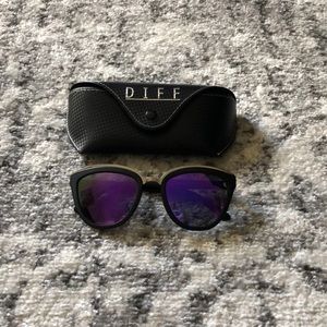 DIFF - ROSE - MATTE BLACK - PURPLE MIRROR LENS